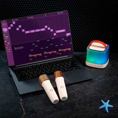 Міні караоке колонка T7 з 2 бездротовими мікрофонами &bull; Портативна Bluetooth колонка для дітей, дому, подарунка та розваг