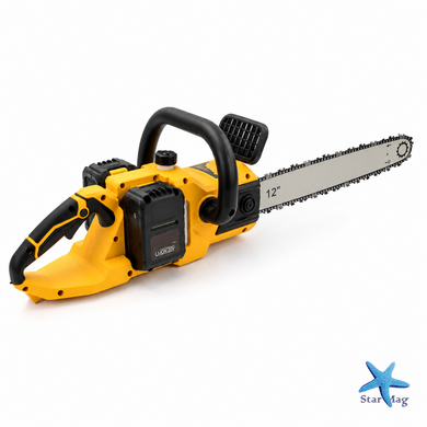 Акумуляторна ланцюгова пила Electric Saw DT-1291 16" з 2 акумуляторами жовта &bull; Електропила по дереву Electric Saw DT-1291 з шиною 16 дюймів і двома АКБ жовта