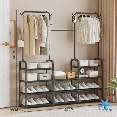 Багатофункціональна вішалка для зберігання Multi Functional Coat Rack AND 9130-4 &bull; Підлогова стійка-органайзер для одягу, сумок, капелюхів та аксесуарів