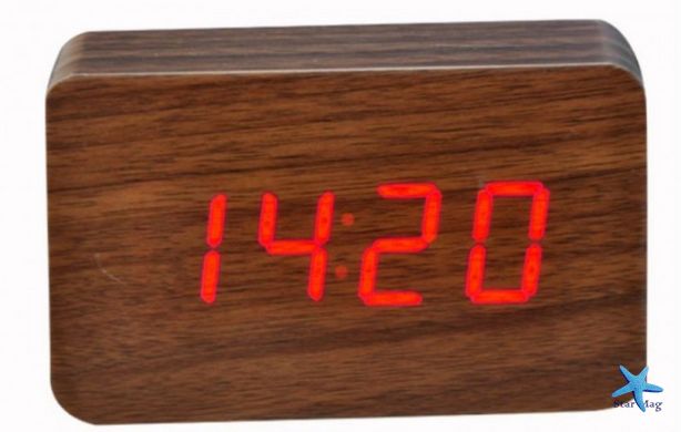Настільний електронний годинник WOODEN CLOCK VST 863-1