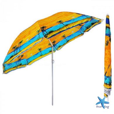 Пляжный зонт с наклоном 180см, солнцезащитный зонт с креплением спиц Ромашка PR3