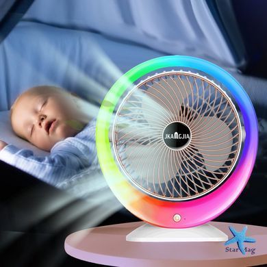 Настольный вентилятор с подсветкой Mini fan VU-04 &bull; Мини-вентилятор с батареей 1200 мАч LED подсветкой и 3 режимами обдува