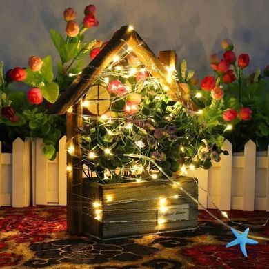 Універсальна гірлянда 5м Батарейка+USB тепле світло 300 LED ∙ Гірлянда Батарейка+USB лісочка 5м з 300 LED