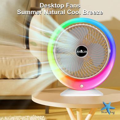Настольный вентилятор с подсветкой Mini fan VU-04 &bull; Мини-вентилятор с батареей 1200 мАч LED подсветкой и 3 режимами обдува