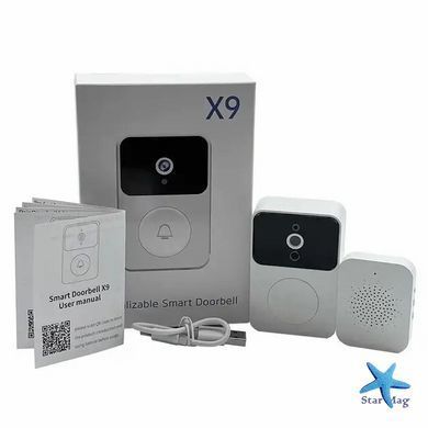 Бездротовий дверний WIFI дзвінок Doorbell X9 &middot; Відеодомофон з Wi-Fi камерою та датчиком руху