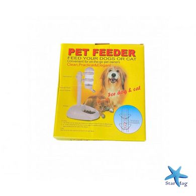 Миска – поилка Сухие Усы Pet Feeder для домашних животных · Кормушка с автоматической поилкой для котов и собак