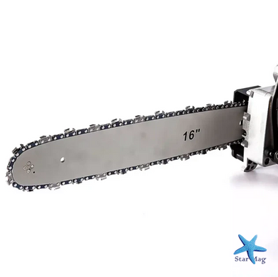 Акумуляторна ланцюгова пила Electric SAW 16" з 2 акумуляторами жовта &bull; Бездротова електропила Electric SAW 16 дюймів для саду та розпилювання деревини жовта