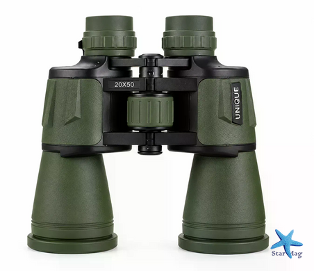 Бинокль UNIQUE UN-3002 20&times;50 с центральной фокусировкой для дальних наблюдений &bull; Туристический бинокль UNIQUE UN-3002 с 20-кратным увеличением и объективами 50 мм