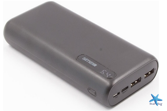 Универсальное зарядное устройство Simex 20000 mAh Power Bank Внешний аккумулятор Портативная зарядка Павербанк