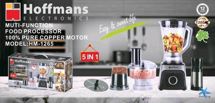 Універсальний комбайн для дому Hoffmans HM-1265 5in1 1200W &bull; Повнофункціональний кухонний комбайн
