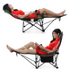 Складное рыбацкое кресло-шезлонг · Туристический раскладной лежак в чехле для дачи и отдыха, 170х62 см