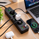 Сетевой удлинитель 26X-363 с USB и Type-C &bull; Электрический сетевой фильтр-удлинитель 26X-363 на 3 розетки 220V с кабелем 3 м и выключателем для дома и офиса черный