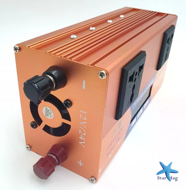 Перетворювач напруги LCD SMART 3000W 12V/24V у 220V &bull; Автомобільний інвертор з дисплеєм для дому, авто та резервного живлення