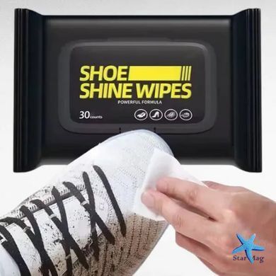 Влажные салфетки Shoe Shine Wipes 80 шт &bull; Салфетки для ухода за обувью