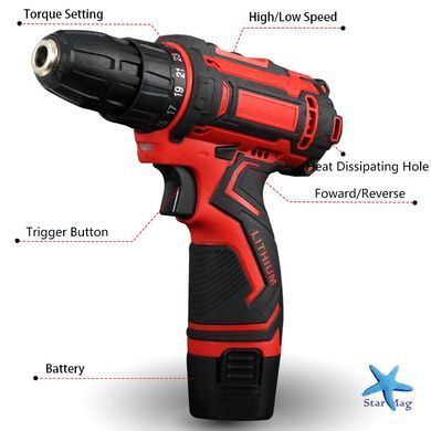 Аккумуляторный шуруповерт с насадками KRAFFTEC 24V ∙ Многофункциональный аккумуляторный инструмент KRAFFTEC 24V