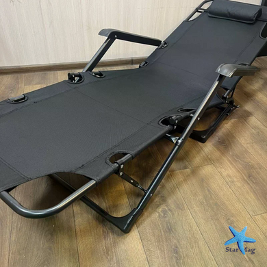 Складаний садовий шезлонг 66&times;176 см &bull; Пляжний розкладний лежак для дачі, тераси, басейну та відпочинку на природі
