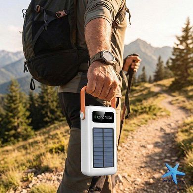 Повербанк YM-638 CX 100000 mAh із сонячною панеллю та ліхтарем &bull; Зовнішній акумулятор YM-638 CX 100000 mAh з 4 USB і заряджанням від сонця