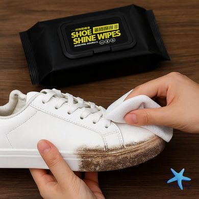 Влажные салфетки Shoe Shine Wipes 80 шт &bull; Салфетки для ухода за обувью
