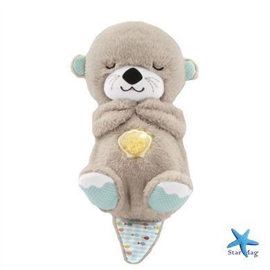 Плюшевая игрушка - ночник Выдрочка Soothe Snuggle Otter Сказочные сны выдрёнка Игрушка для ребенка с музыкой, подсветкой, дыханием