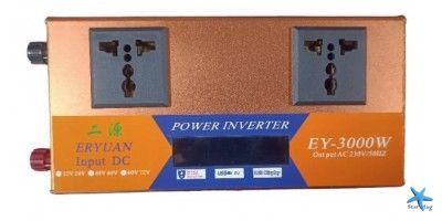 Перетворювач напруги LCD SMART 3000W 12V/24V у 220V &bull; Автомобільний інвертор з дисплеєм для дому, авто та резервного живлення