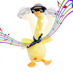 Интерактивная детская говорящая игрушка – повторюшка Гусь Dansing Duck ∙ Музыкальная танцующая утка повторюха с LED подсветкой