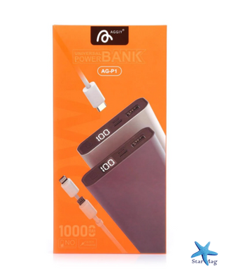 Универсальное зарядное устройство AG-P1 10000 mAh Power Bank Внешний аккумулятор Портативная мобильная зарядка Павербанк