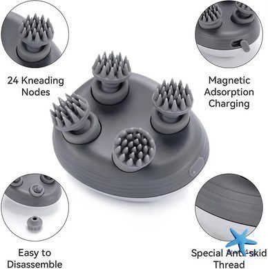 Беспроводной массажер для глубокого массажа головы Smart Scalp Massager &middot; Массажная щетка для стимуляции кровообращения и роста волос, подходит для животных