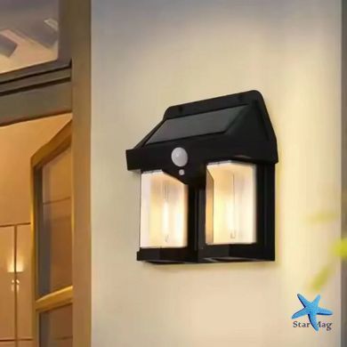 Фонарь на солнечной батарее с датчиком движения Solar Wall Lamp COBA CB-228 &bull; Уличный LED прожектор с солнечной панелью CB-228