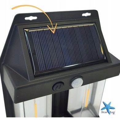 Фонарь на солнечной батарее с датчиком движения Solar Wall Lamp COBA CB-228 &bull; Уличный LED прожектор с солнечной панелью CB-228