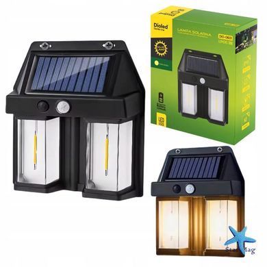 Фонарь на солнечной батарее с датчиком движения Solar Wall Lamp COBA CB-228 &bull; Уличный LED прожектор с солнечной панелью CB-228