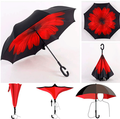 Зонтик umbrella Цветок красный PR3