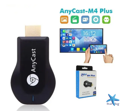 Беспроводной приемник для трансляции экрана AnyCast M9 Plus ∙ Медиаплеер беспроводной AnyCast M9 Wi-Fi для ТВ для трансляции с телефона