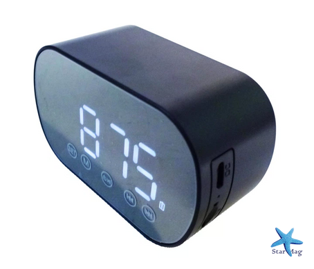 Bluetooth колонка с часами S15 BT ∙ Портативная беспроводная колонка с будильником, FM-радио, LED-дисплеем и поддержкой microSD