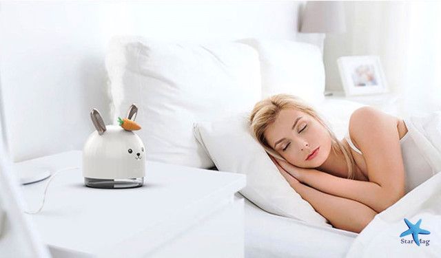 Ультразвуковий ароматичний зволожувач повітря Зайчик з морквою Міні - аромадіфузор USB з нічником