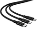 Кабель 3 в 1 26X-202 USB-A 1,2 м чорний &bull; Зарядний кабель 26X-202 Type-C Lightning Micro USB до 6A для швидкого заряджання та передавання даних