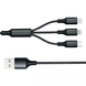 Кабель 3 в 1 26X-202 USB-A 1,2 м чорний &bull; Зарядний кабель 26X-202 Type-C Lightning Micro USB до 6A для швидкого заряджання та передавання даних