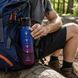 Спортивная бутылка для воды Spirit 1000 мл 26X-331 &bull; Многоразовая бутылка с герметичной крышкой, ремешком, шкалой объема и времени, сине-бордовый градиент