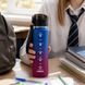 Спортивная бутылка для воды Spirit 1000 мл 26X-331 &bull; Многоразовая бутылка с герметичной крышкой, ремешком, шкалой объема и времени, сине-бордовый градиент