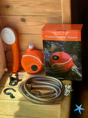Акумуляторний душ для кемпінгу Portable Outdoor Shower 2000 мАг з насосом &bull; Портативний туристичний душ для дачі, походу та миття автомобіля