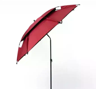 Рыбацкий зонт 2 м JTG2025-3darkred бордовый с клапаном, наклоном, стенкой, чехлом и крючками &bull; Туристический зонт для рыбалки и отдыха на природе