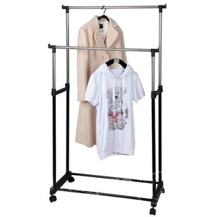 Телескопическая двойная стойка - вешалка для одежды и обуви Double Pole Clothes Horse, 130*42*160 см