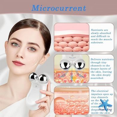 Вибрационный массажер Micro Current Skin для лица и тела &bull; Аппарат для ухода за кожей, расслабления и домашнего бьюти-массажа