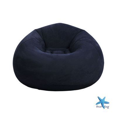 Надувне крісло-мішок Inflatable Sofa чорне &bull; М&rsquo;яке надувне крісло-пуф 110х110х85 см для дому, дачі, відпочинку та пікніка