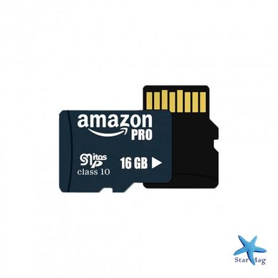 Карта пам'яті Micro SDHC 16GB Amazon pro microSD Мікро СД картка з адаптером