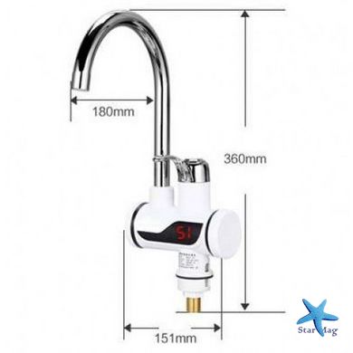 Водонагреватель проточный на кран с душем Water Faucet & Shower · Кран - бойлер мгновенного нагрева воды c LCD дисплеем