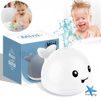 Игрушка для купания малышей Кит с фонтанчиком Mini Whale Fountain ∙ Плавающая игрушка с RGB подсветкой