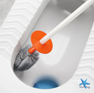 Туалетний йоржик Toilet brush з вигнутою щіткою для важкодоступних місць · Щітка чистяча для унітазу