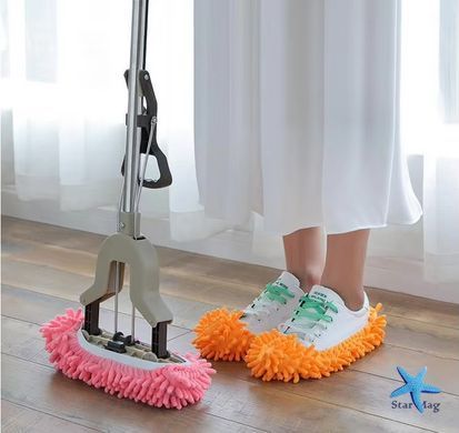 Домашние тапочки &ndash; моп для уборки полов SweepSlippers &middot; Тапки - полотерки из микрофибры