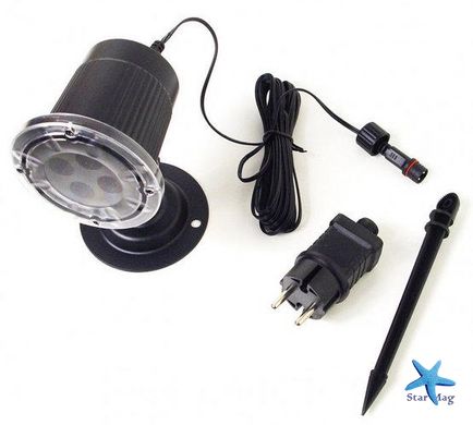 Новогодний светодиодный лазерный проектор с картинками влагозащищенный уличный и для дома