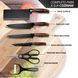 Набір кухонних ножів 4 шт + ножиці та овочечистка Kitchen utensils HA-177 ∙ Кухонний набір ножів HA-177